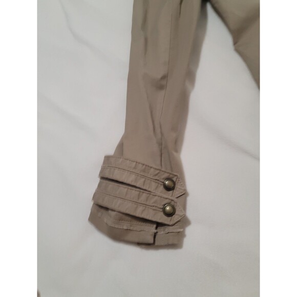 White House Black Market Military Khaki Jacket 6 Nehru Collar 70s Vibe - Picture 6 of 13